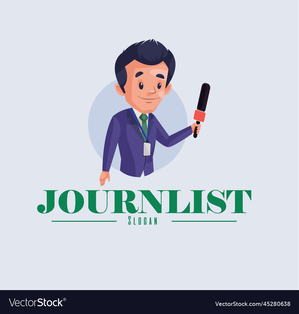 Journalist mascot logo Royalty Free Vector Image