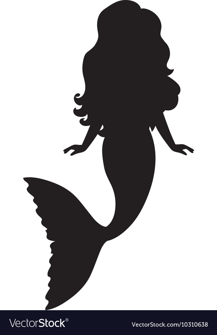 Mermaid silhouette Royalty Free Vector Image - VectorStock