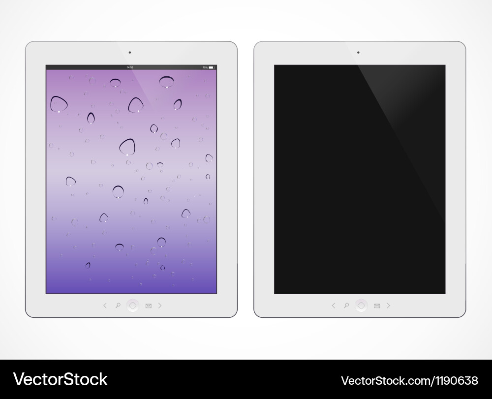Two tablet pc on white background Royalty Free Vector Image