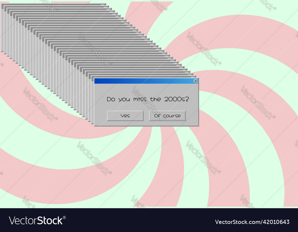 2000s nostalgia concept retro 00s pc interface Vector Image