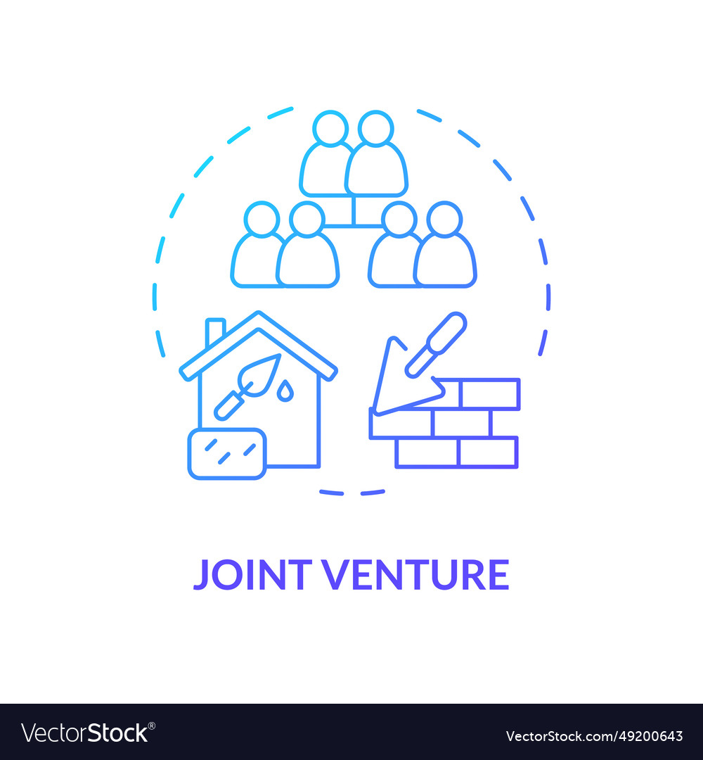 2d Thin Line Gradient Icon Joint Venture Concept Vector Image 2d Thin Line Gradient Icon Joint Venture Concept Vector Image