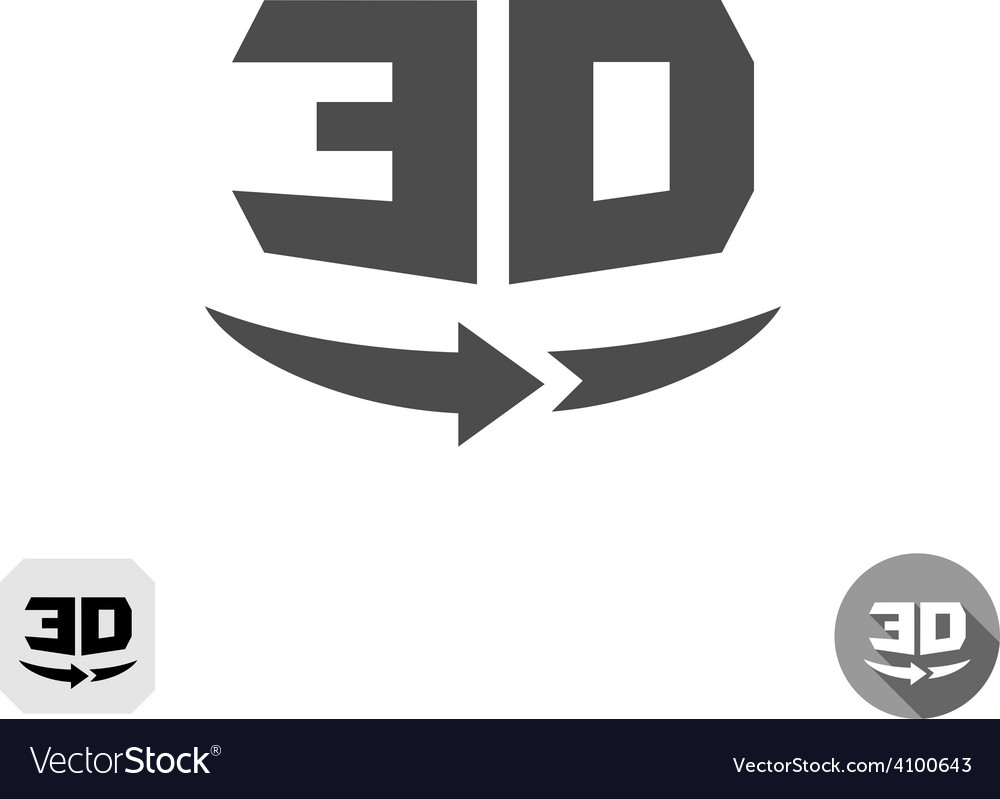 Download 3D rotation panorama sign 360 degree view icon Vector Image