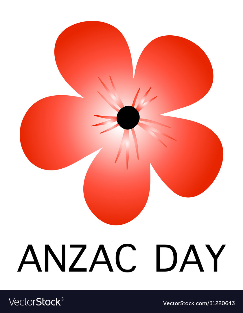 Anzac day on sign on white background Royalty Free Vector