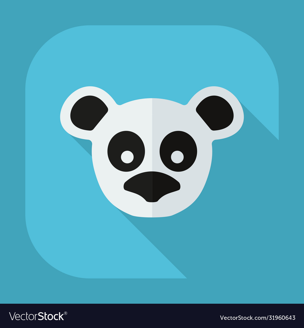 Flat modern design with shadow icons pandas Vector Image