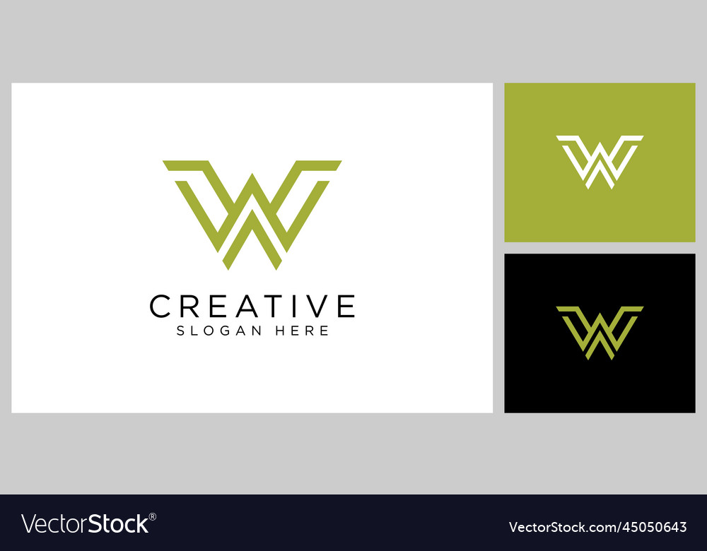 Initials letter w abstract logo design