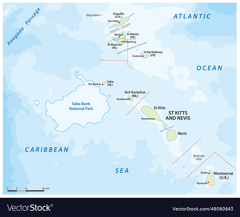 Map of the dutch saba bank national park Vector Image