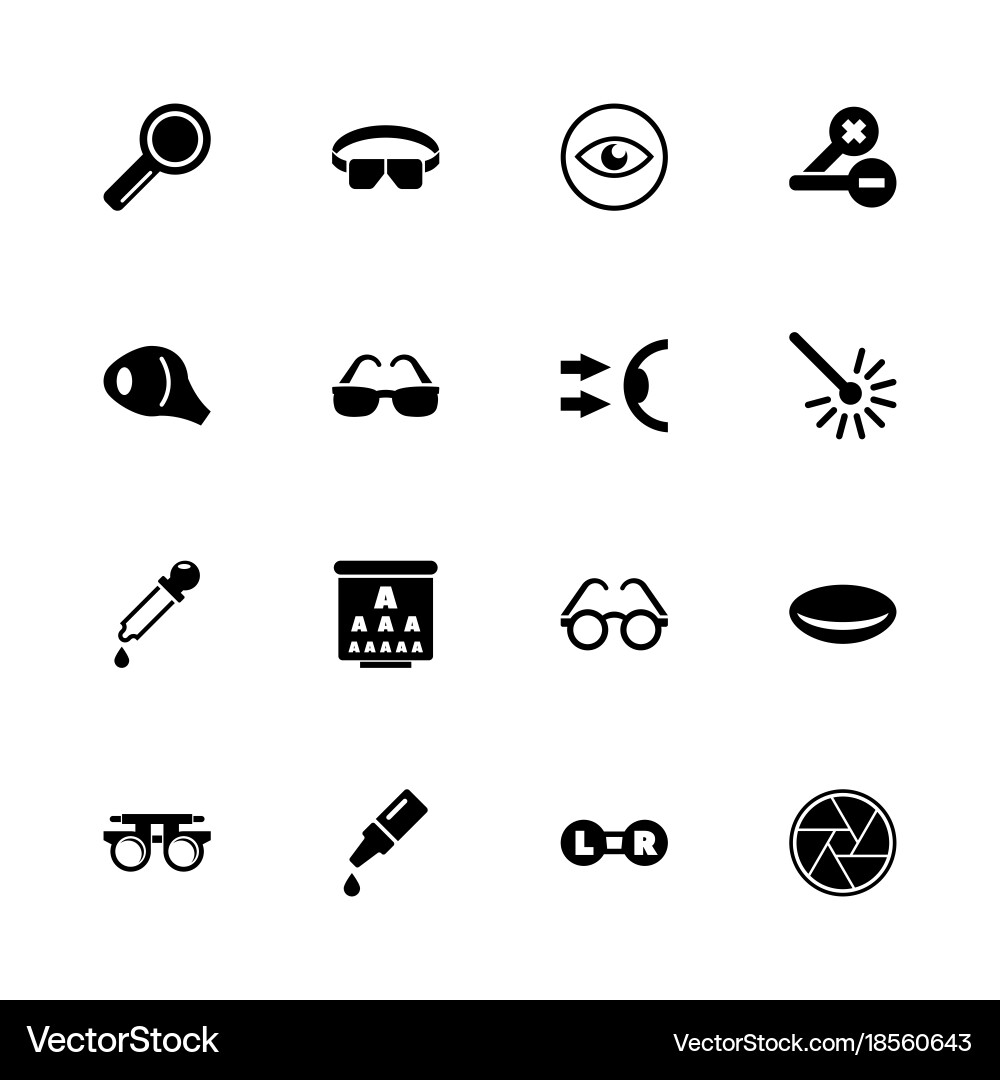 Optometry - flat icons Royalty Free Vector Image