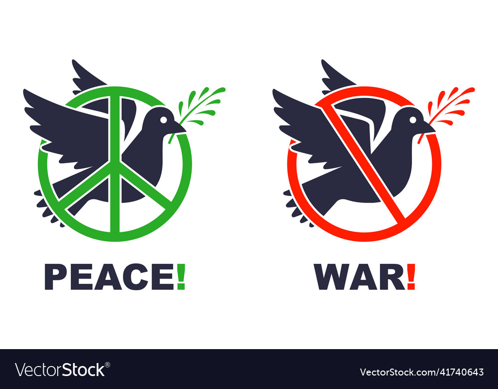 Peace dove icon stop war military action Vector Image