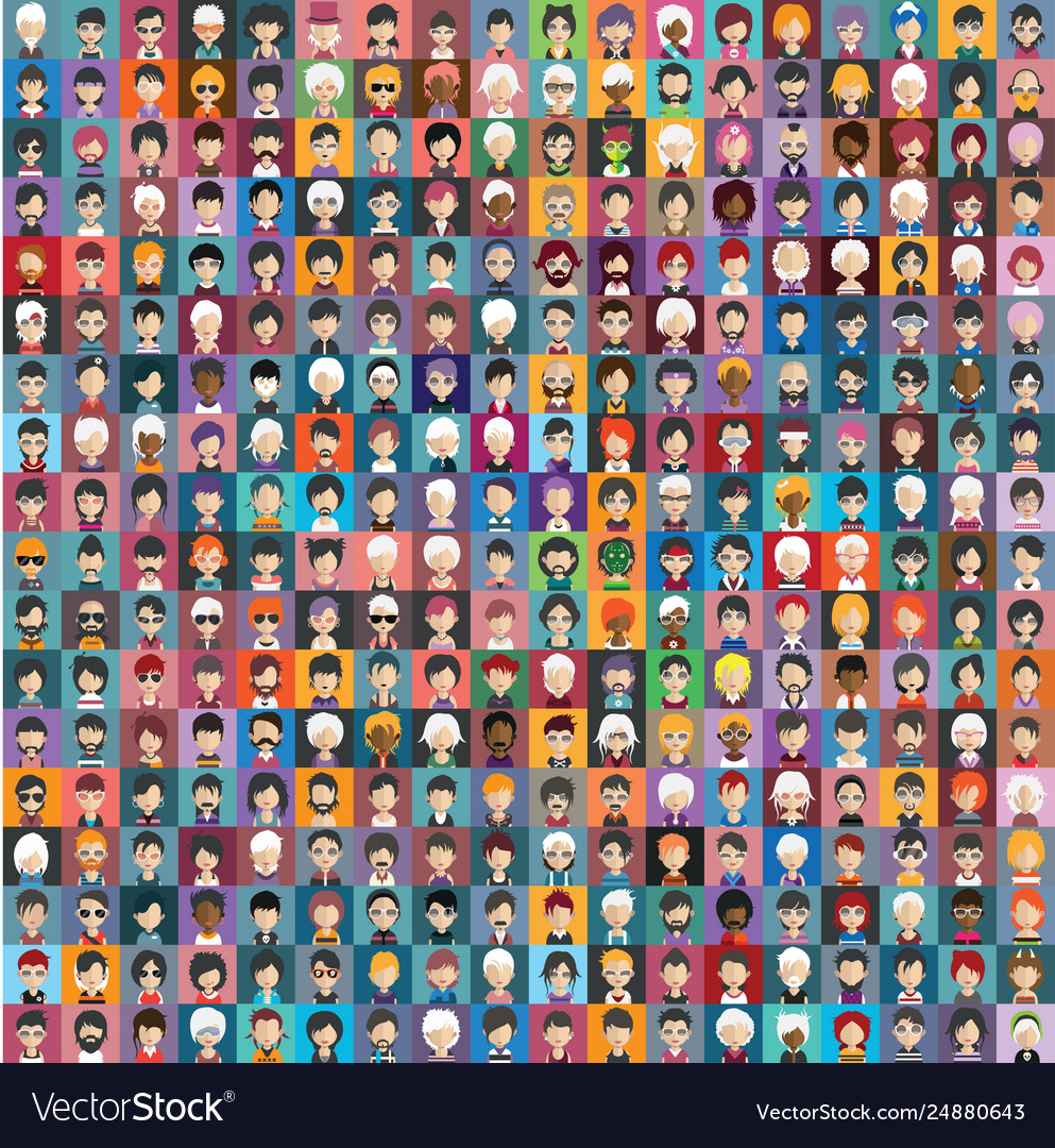 People avatars with colorful backgrounds Vector Image