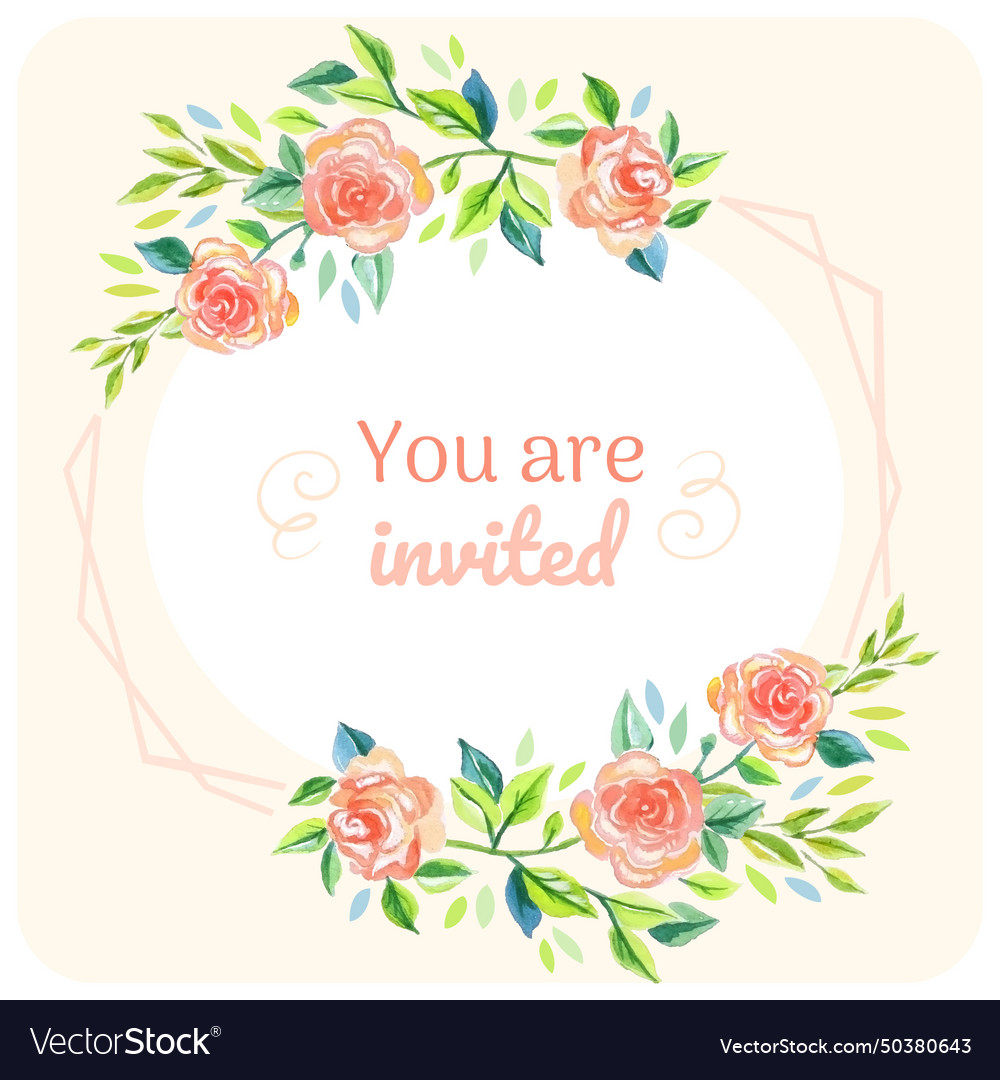 Rose invitation background Royalty Free Vector Image