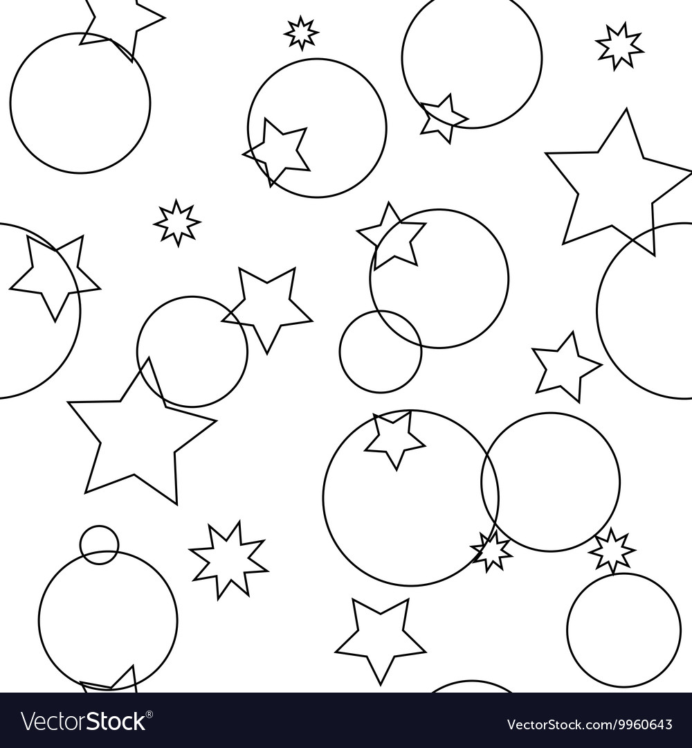 Spiral and star seamless pattern Royalty Free Vector Image