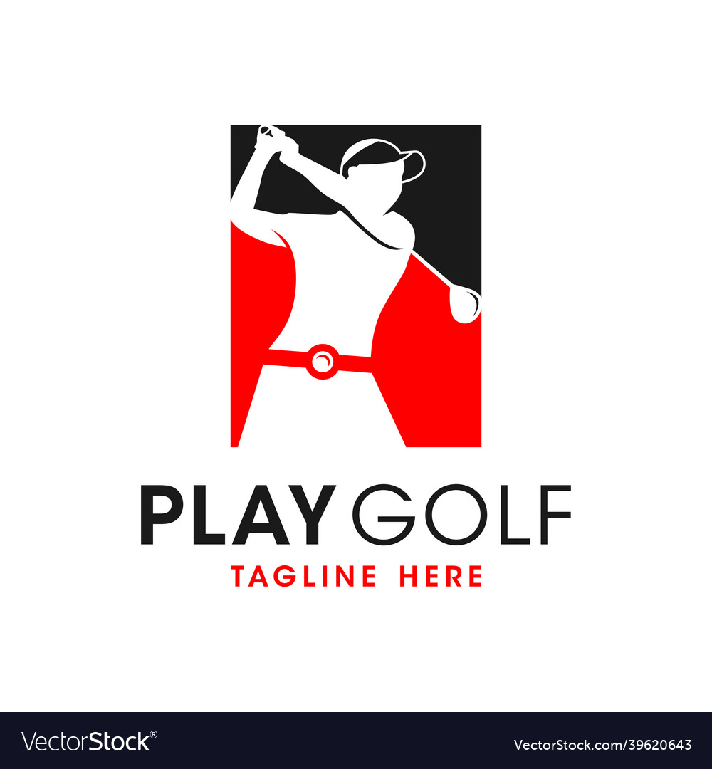 Women golf sport inspiration logo design vector image Women golf sport inspiration logo design