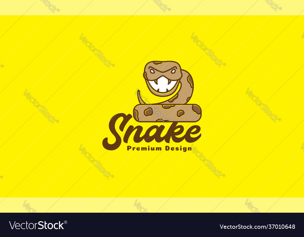 Animal cartoon cute snake python logo symbol icon Vector Image