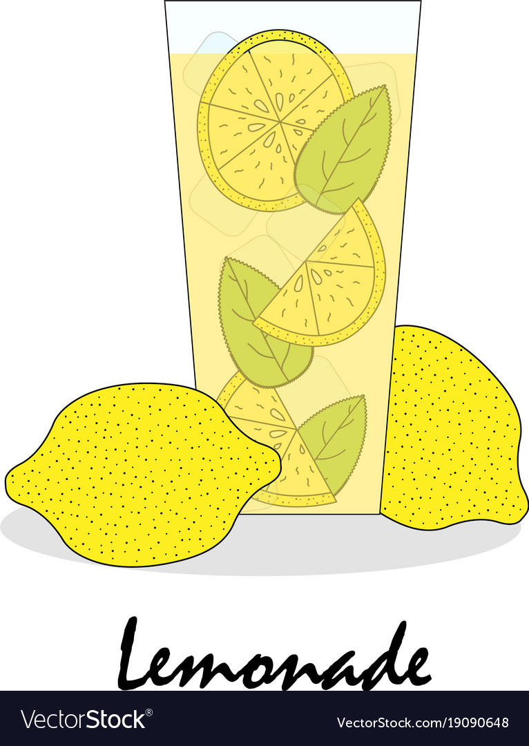 Gentle drawn of a glass with lemonade Royalty Free Vector