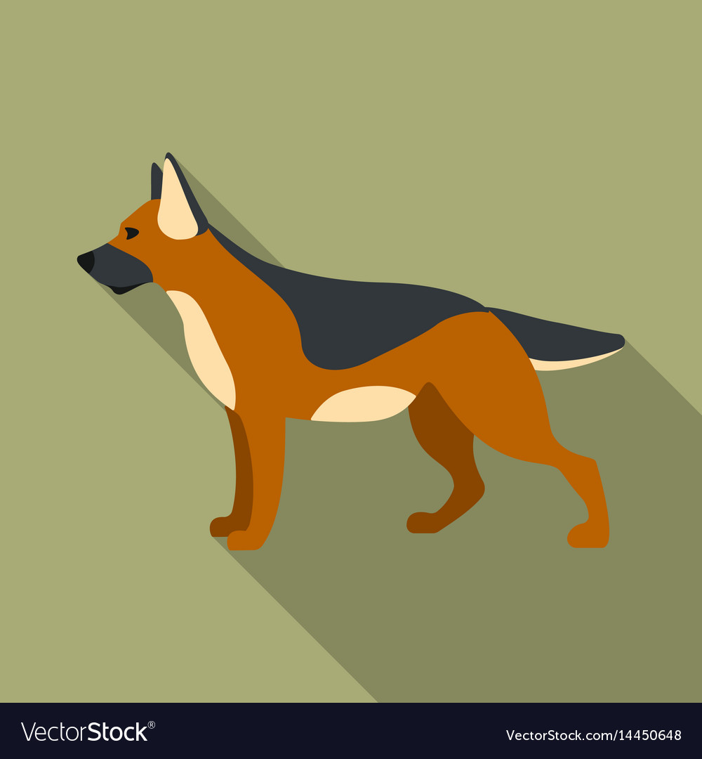 German shepherd icon in flat style for web Vector Image