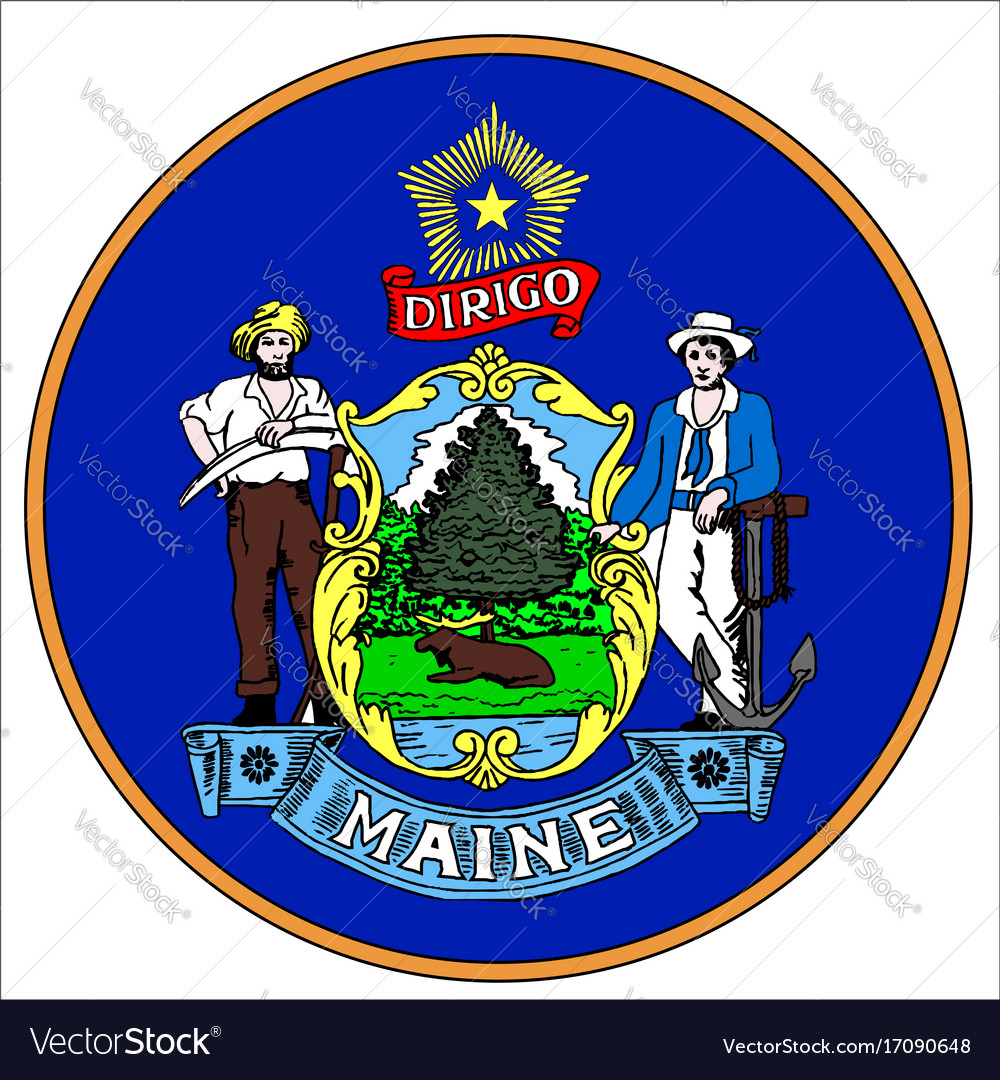 Maine state seal Royalty Free Vector Image - VectorStock