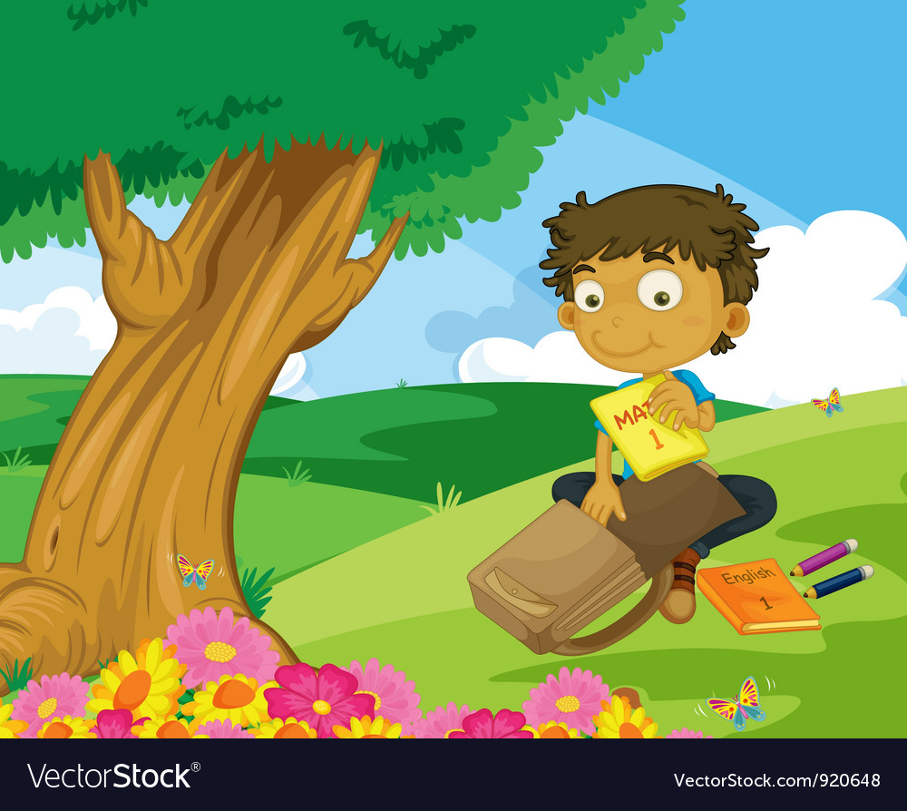 Packing bag in the park Royalty Free Vector Image Packing bag in the park Royalty Free Vector Image