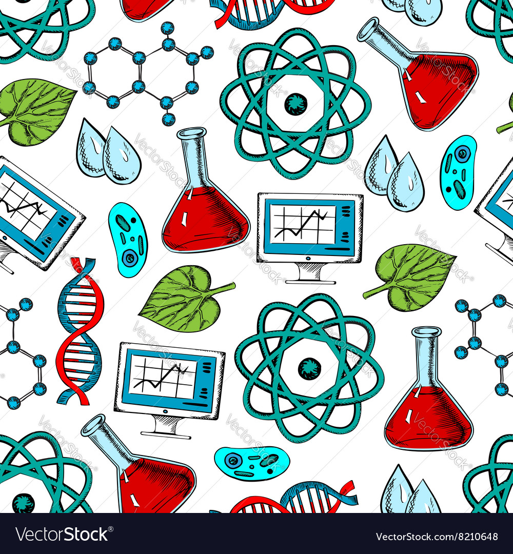 Science And Genetics Seamless Pattern Royalty Free Vector