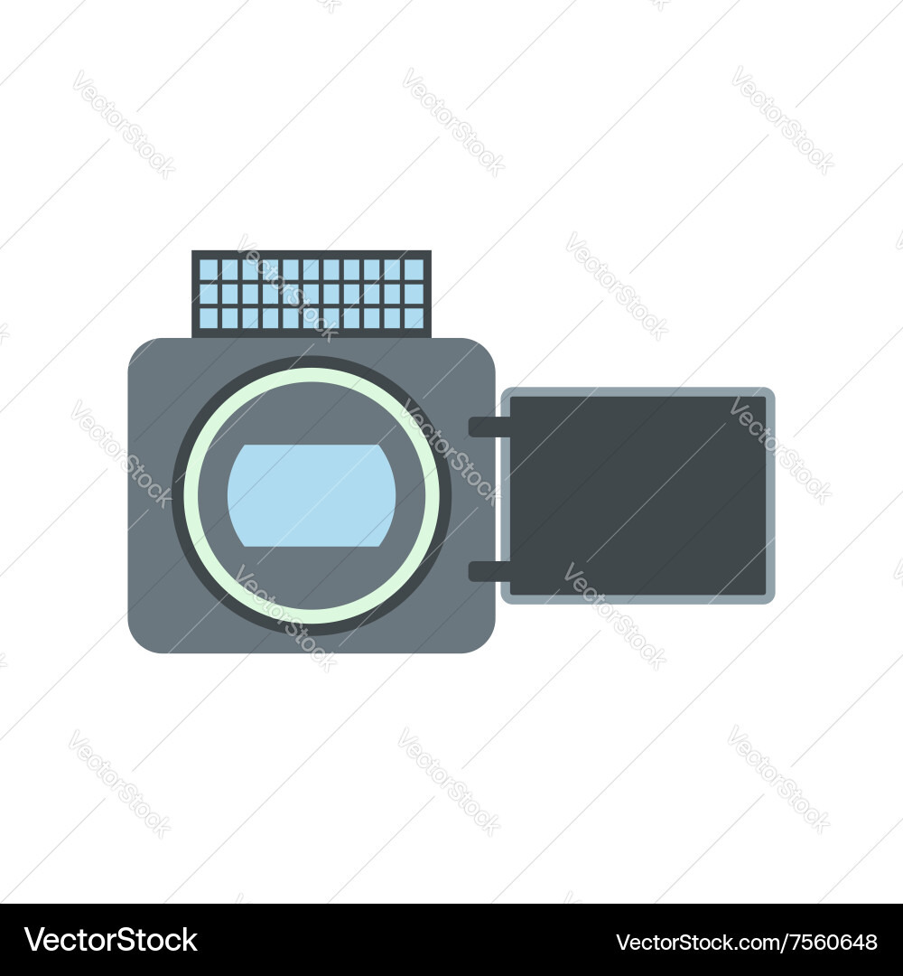 Video camera flat icon Royalty Free Vector Image