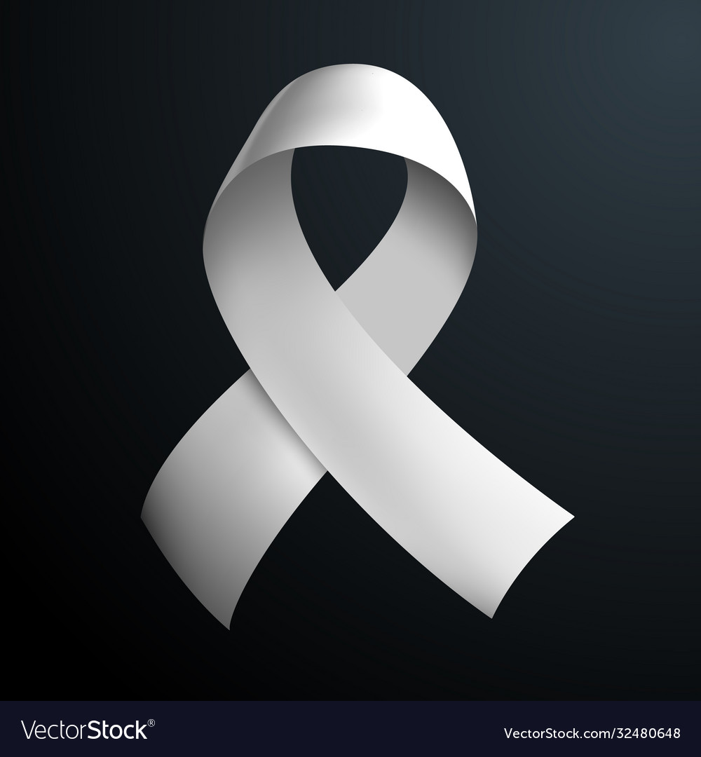 White ribbon loop symbol stripe emblem icon Vector Image