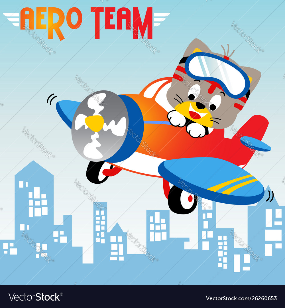 Cartoon little pilot on plane Royalty Free Vector Image Cartoon little pilot on plane Royalty Free Vector Image