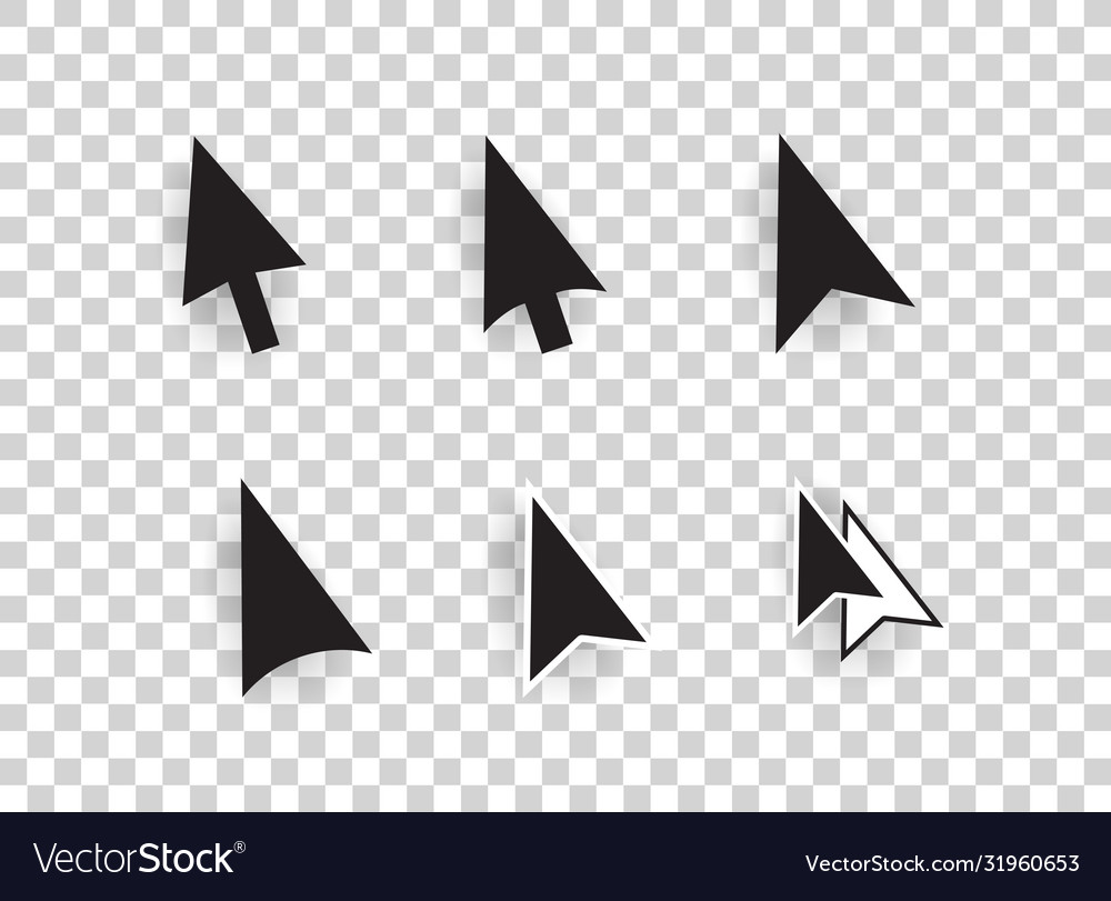 Computer arrow cursors icon set isolated