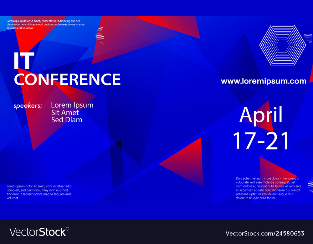 Conference announcement design template Royalty Free Vector