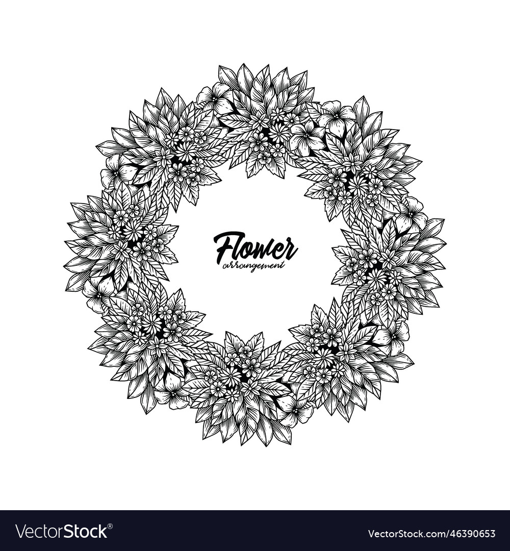 Floral wreath in vintage style Royalty Free Vector Image