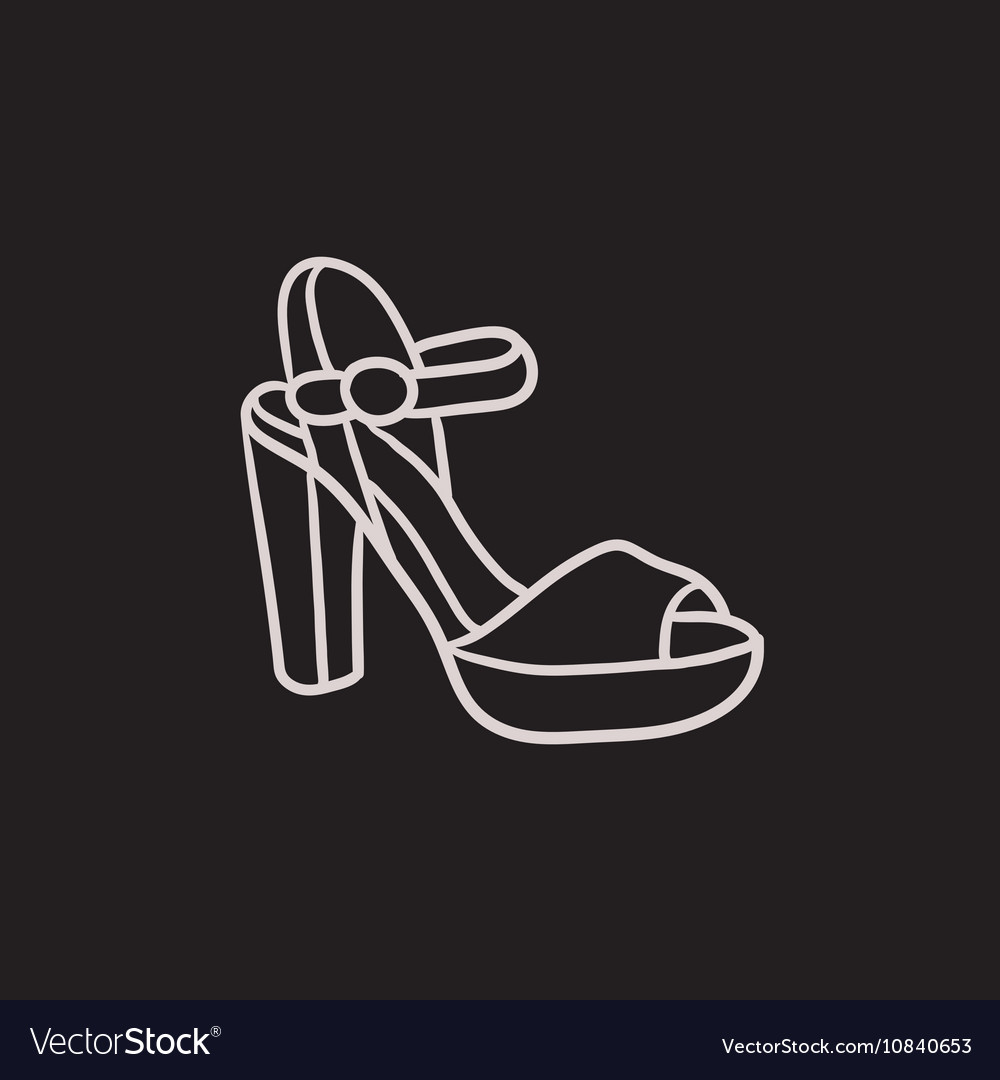 High-heeled sandal sketch icon Royalty Free Vector Image