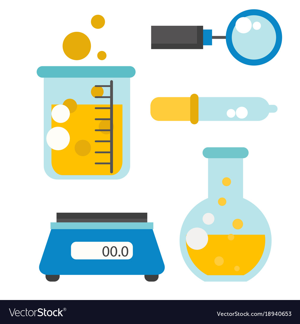 Lab symbols test medical laboratory scientific Vector Image