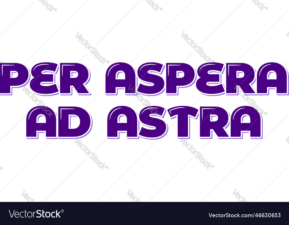 Per aspera lettering design Royalty Free Vector Image