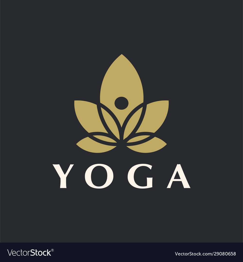 Abstract Yoga Logo Template Luxury Style Lotus Vector Image