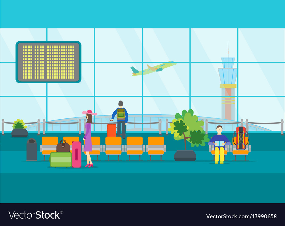 cartoon-airport-waiting-royalty-free-vector-image