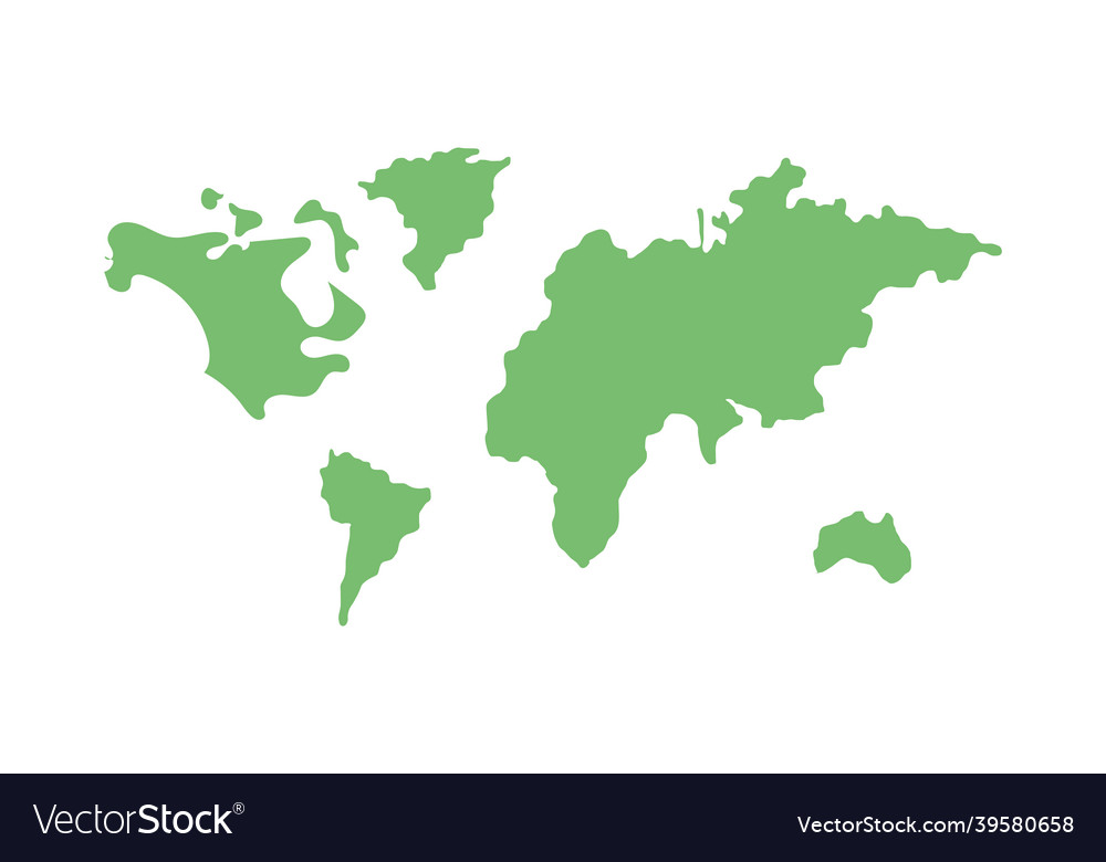 Green World Map Royalty Free Vector Image - Vectorstock