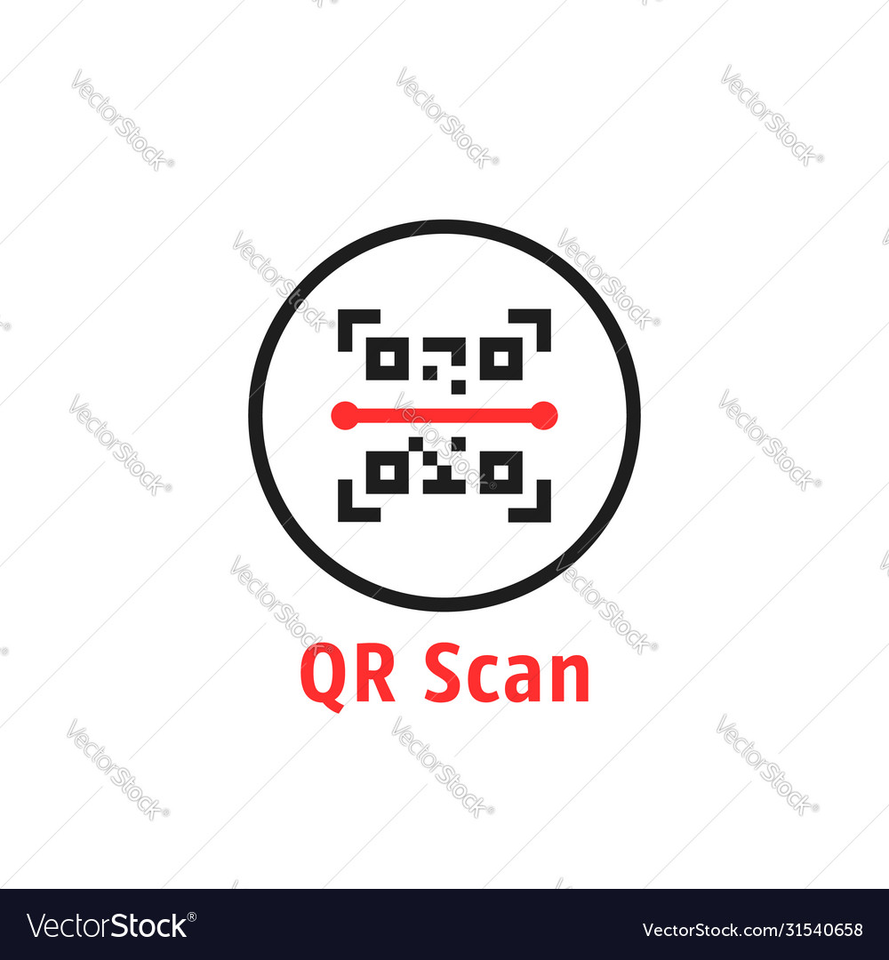 Minimal qr code scan badge Royalty Free Vector Image