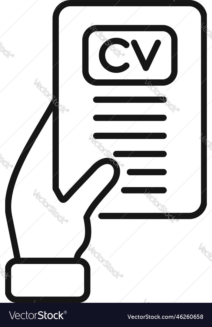 Person cv icon outline human work Royalty Free Vector Image