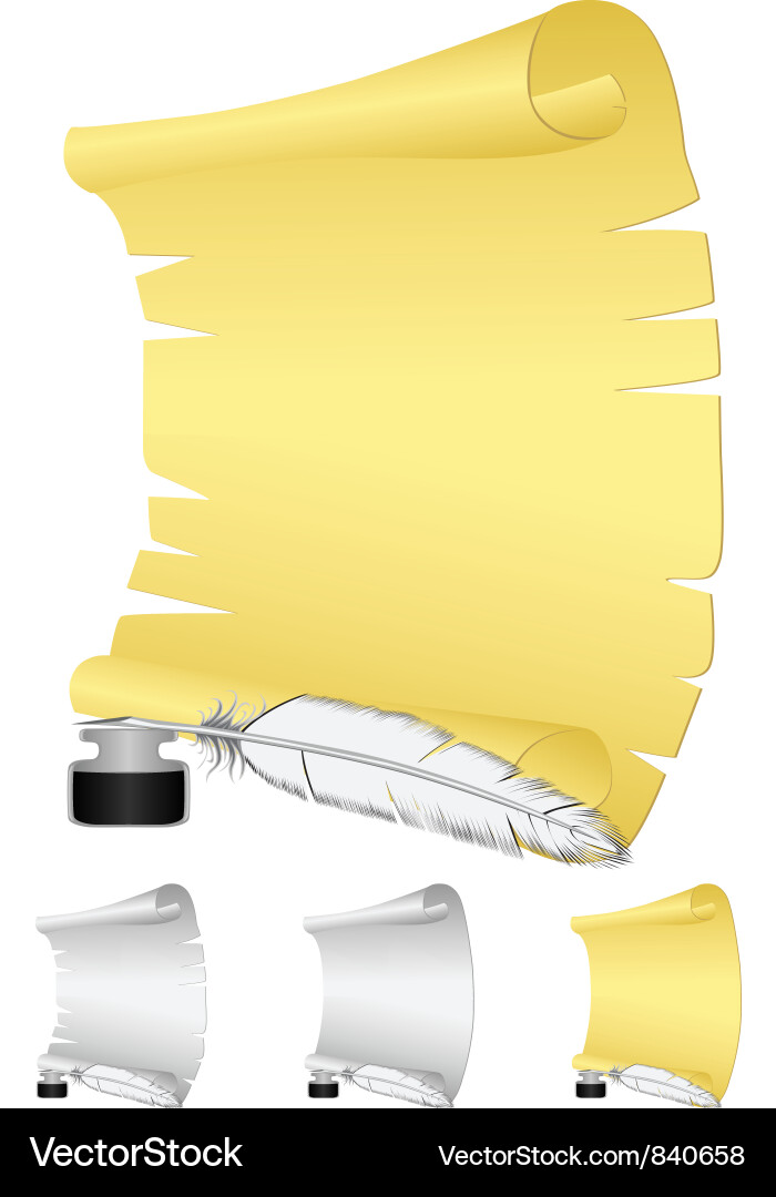 Roll and feather Royalty Free Vector Image - VectorStock