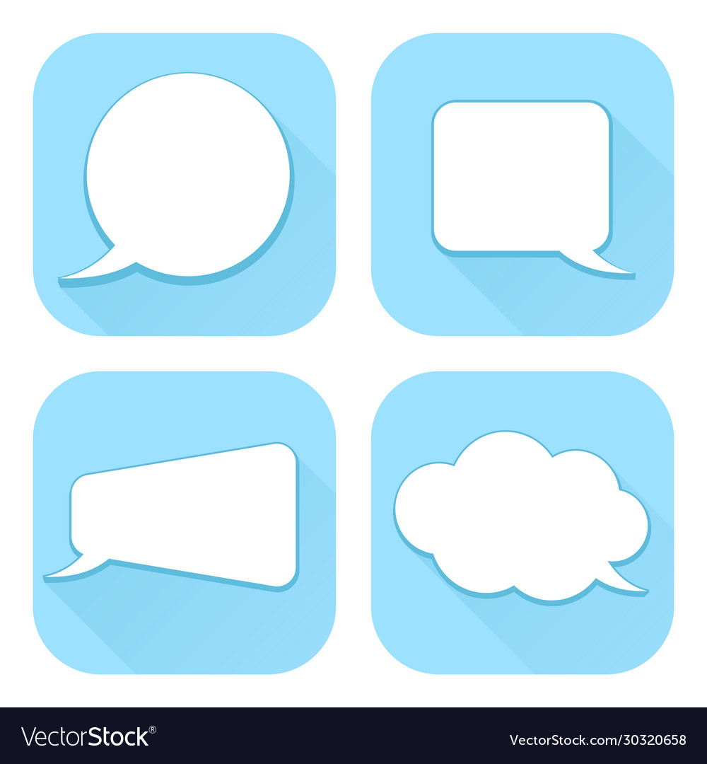 Speech bubbles blue web icons with blank signs Vector Image