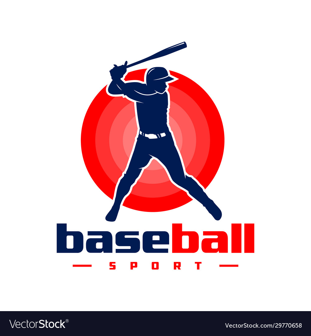 Sports baseball logo design vector image Sports baseball logo design