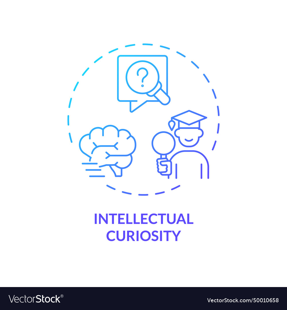 Thin line simple gradient intellectual curiosity Vector Image