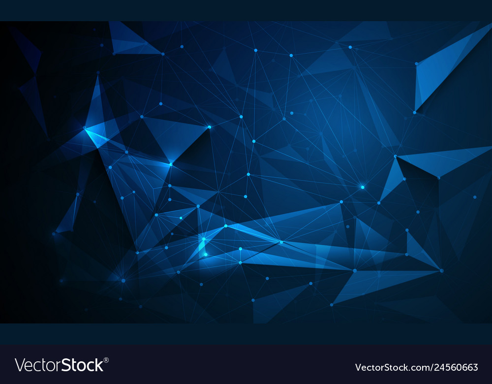 3d geometric polygon with molecule structure Vector Image