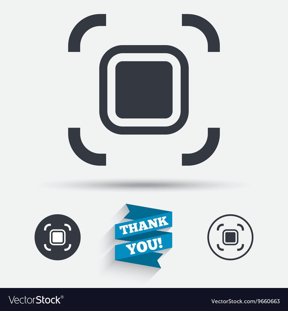 Autofocus zone sign icon photo camera settings Vector Image