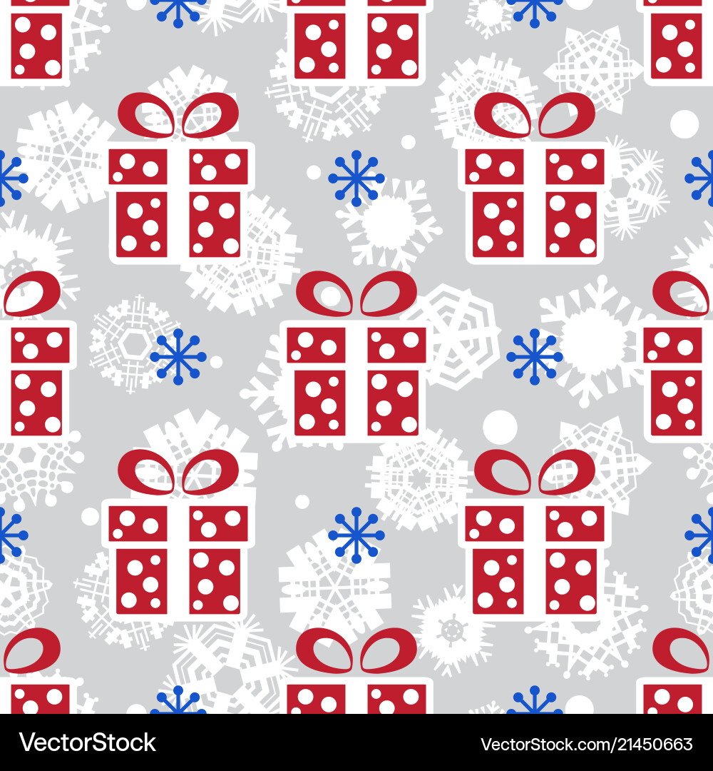 Christmas gift boxes seamless pattern Royalty Free Vector