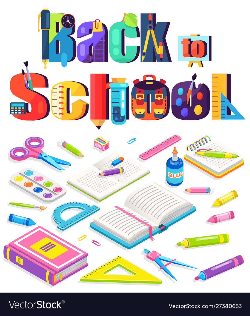 Educating poster back to school chancery Vector Image