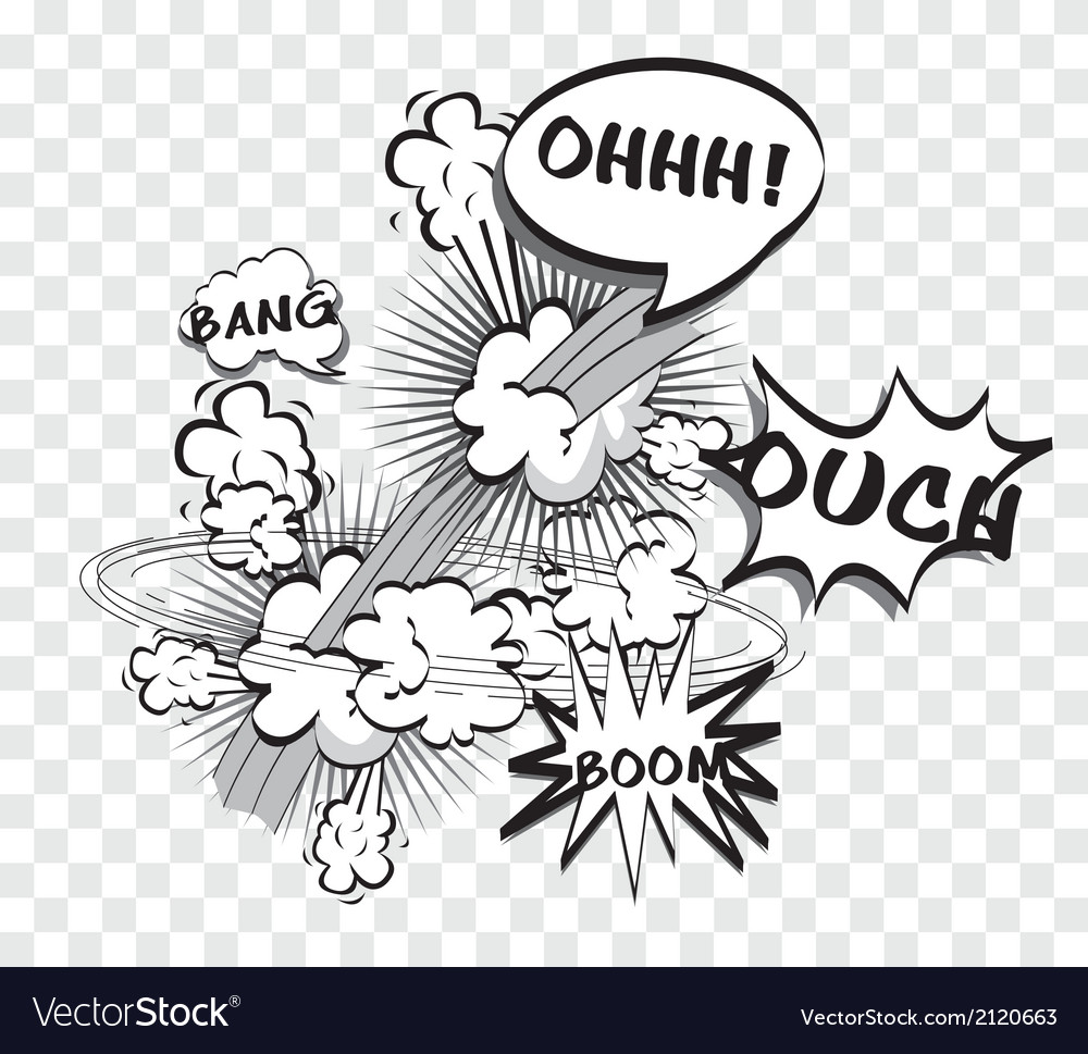 Explosion or fight in comics Royalty Free Vector Image