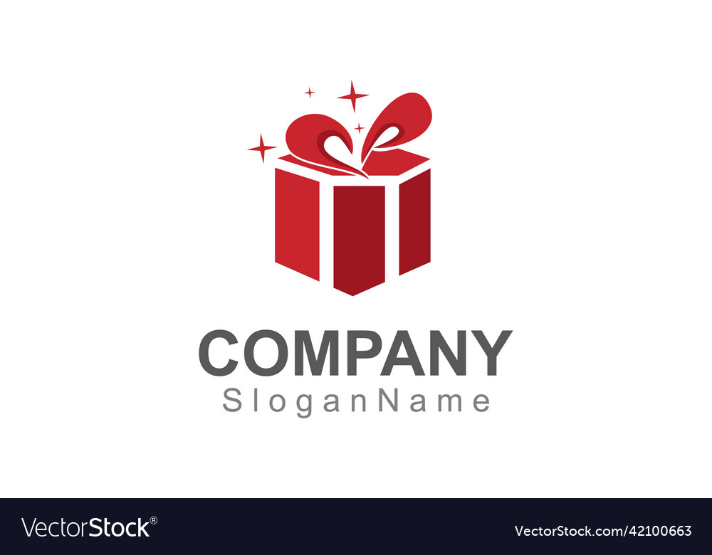 Gift box surprise logo design template image Vector Image