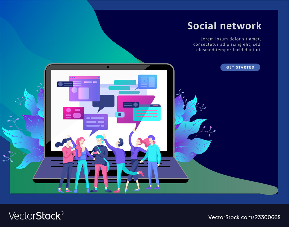 Concept landing page template flat style Vector Image