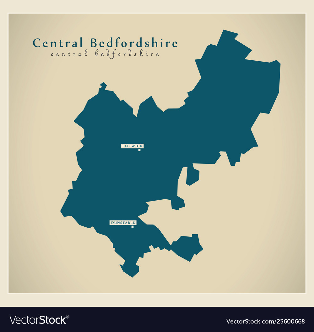 Modern map - central bedfordshire unitary Vector Image