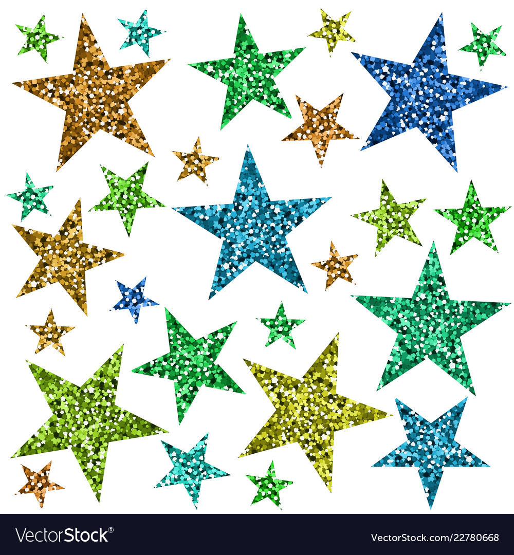 Red green blue and yellow stars Royalty Free Vector Image