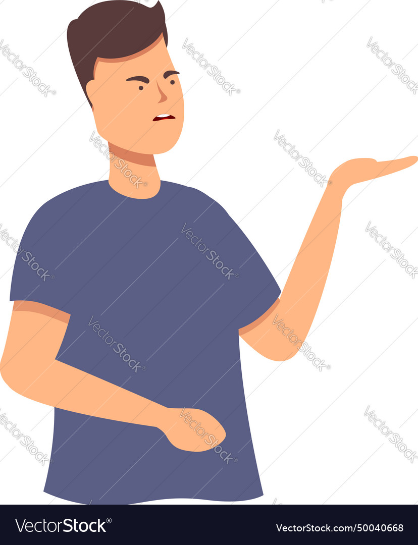 Stress boy icon cartoon team mind Royalty Free Vector Image